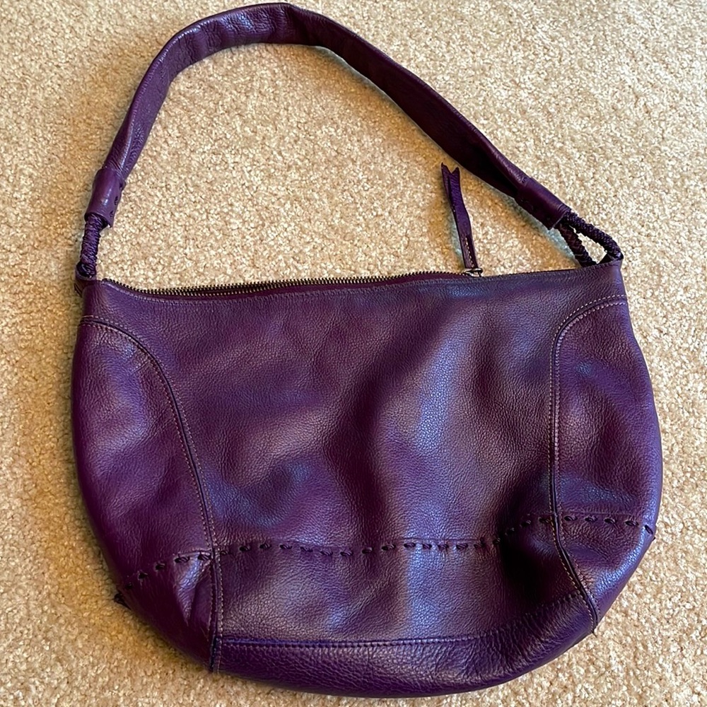 The Sak Purple Leather Hobo Bag